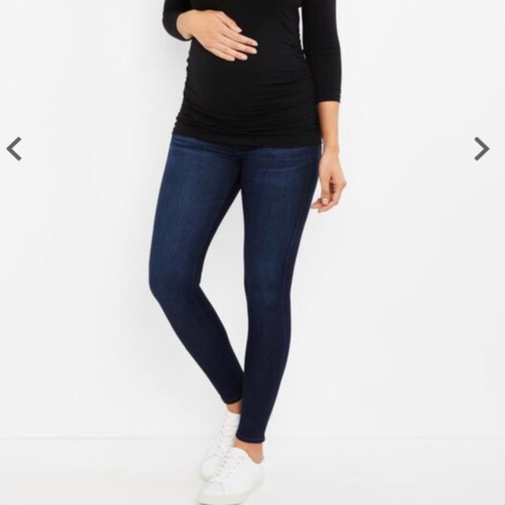 AG Blue Denim Stretchy Maternity Skinny Jeans High Rise Size 30R
